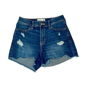 ABERCROMBIE KIDS GIRLS CUTOFF DISTRESSED BLUE JEAN SHORTS SIZE 15/16